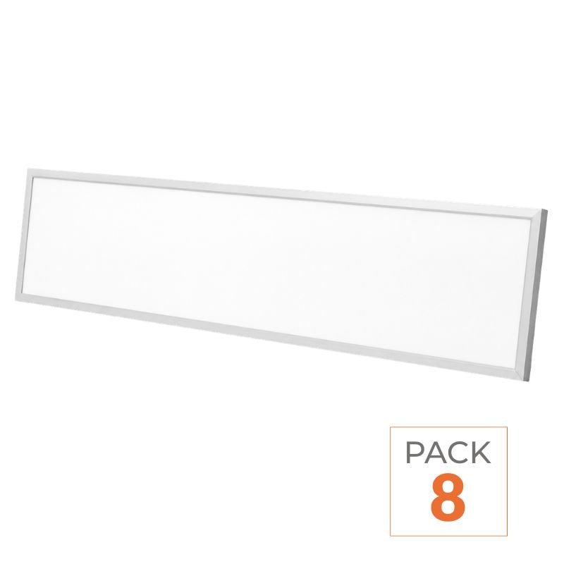 Pack de 8 - Panneau LED Backlit CCT 120x30cm 28W UGR<19 140lm/W Cadre Blanc - 3000K/4000K/6000K - Silamp France