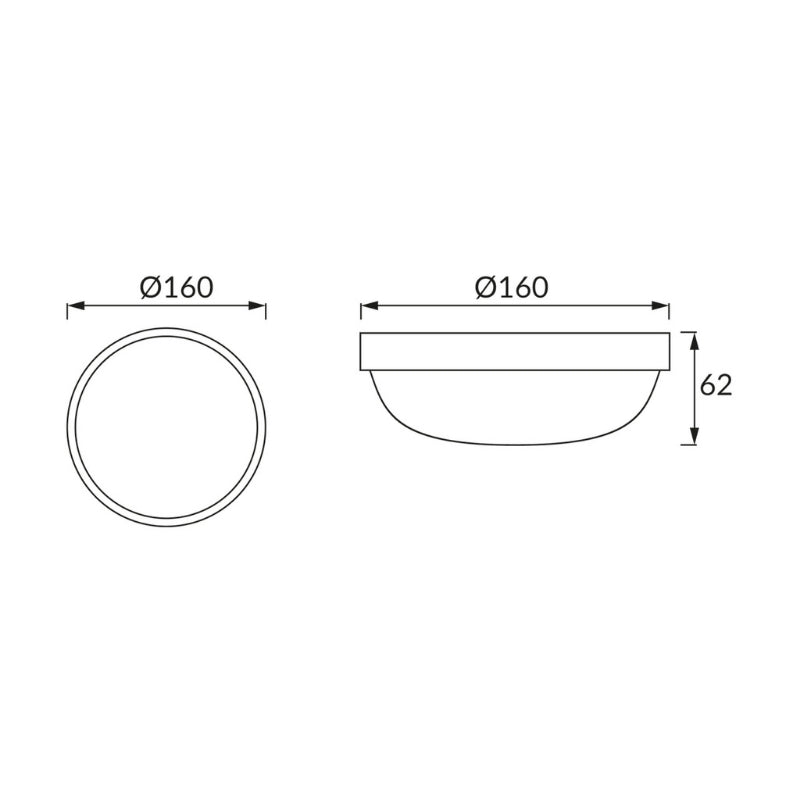 Plafonnier Étanche Rond 12W Hublot Blanc Ø160 mm - Silamp France