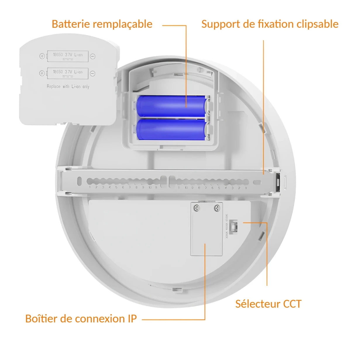 Plafonnier LED 18W IP54 CCT avec Kit de Secours - Silamp France