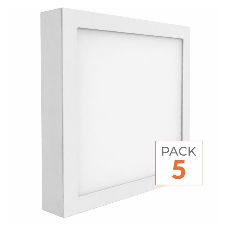 Plafonnier LED 24W 220V Carré (Pack de 5) - Silamp France
