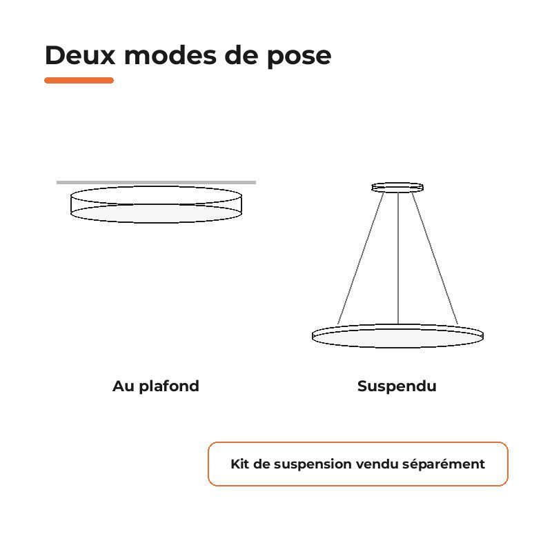 Plafonnier LED Blanc 30W 40cm - Silamp France