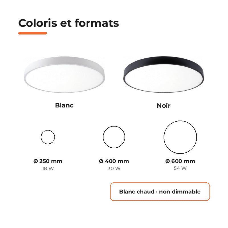 Plafonnier LED Blanc 30W 40cm - Silamp France