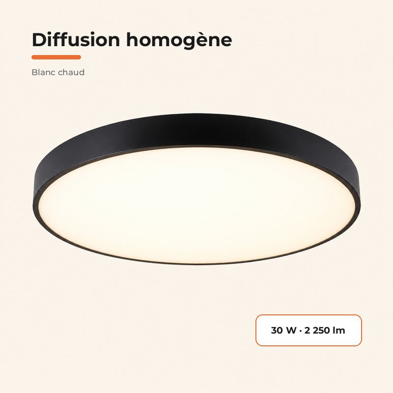 Plafonnier LED Noir 30W 40cm - Silamp France