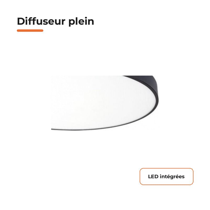 Plafonnier LED Noir 30W 40cm - Silamp France