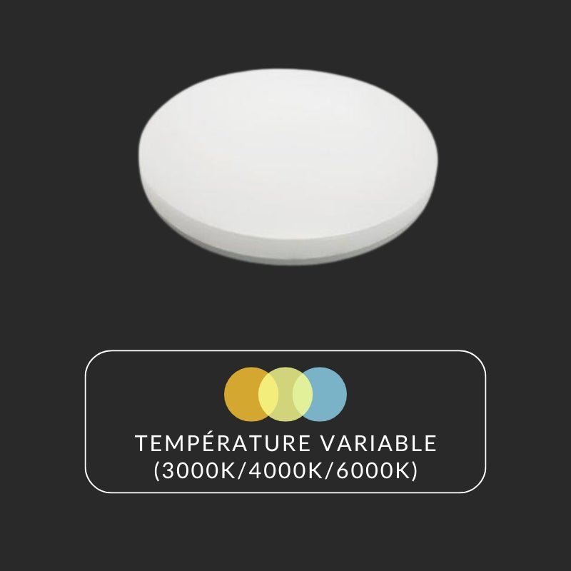 Plafonnier LED Rond 36W à Température Variable - 3000K/4000K/6500K - Silamp France