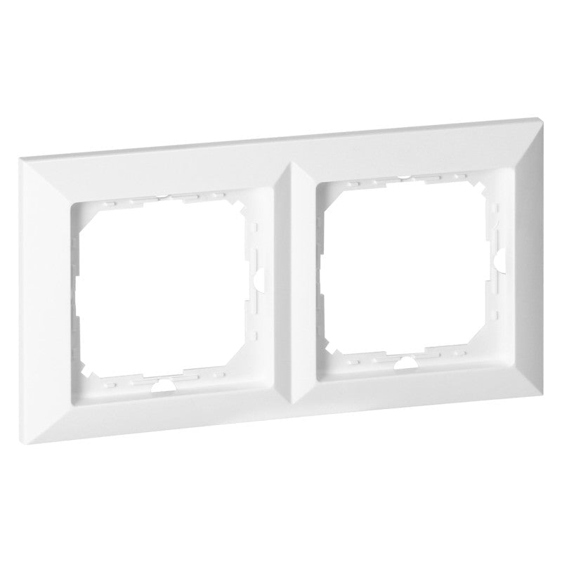 Plaque de Finition Deux Emplacements - Blanc - Silamp France