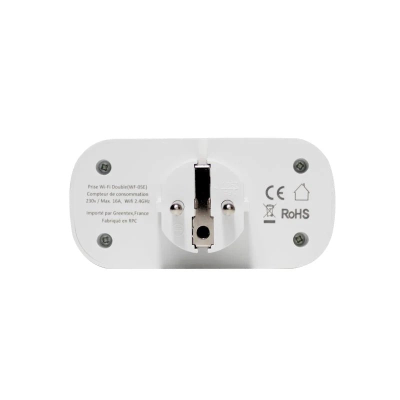 Prise Connectée WiFi Double avec Minuteur et Compteur de consommation - Silamp France