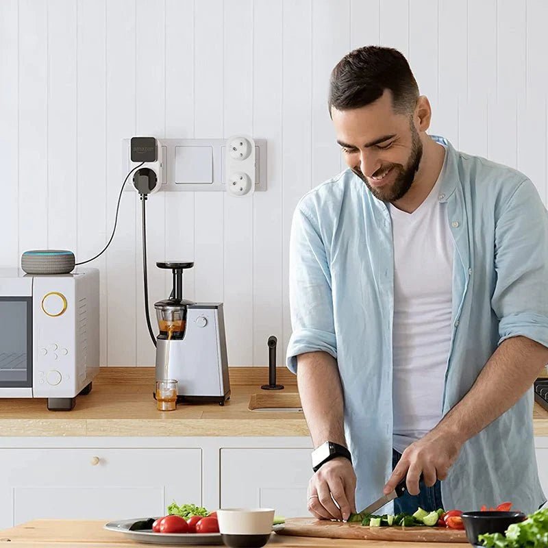 Prise Connectée WiFi Double avec Minuteur et Compteur de consommation - Silamp France
