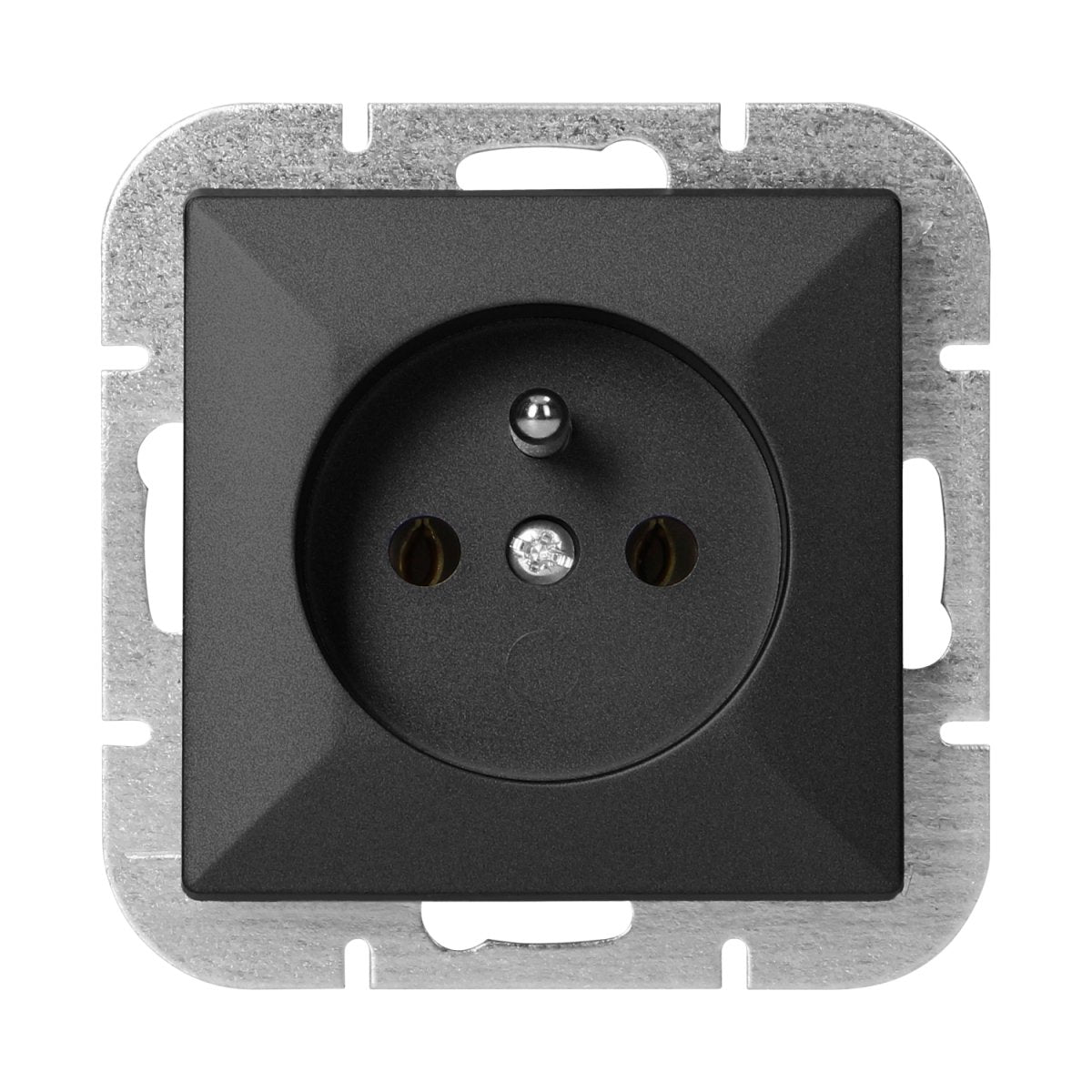 Prise Encastrée 2P+T 16A 250V - Noir - Silamp France