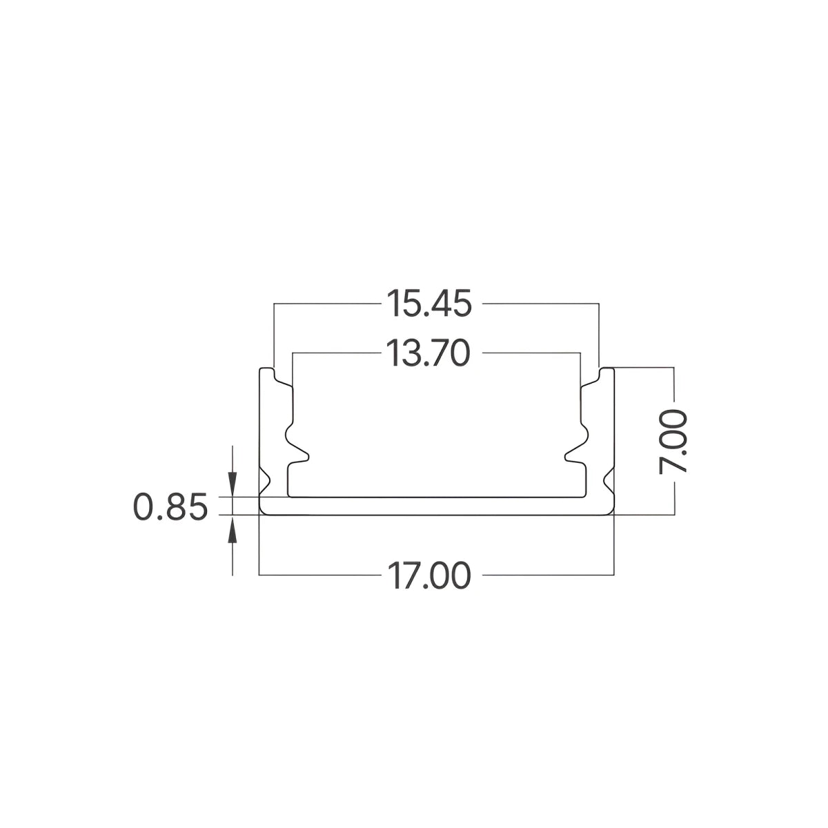 Profilé Aluminium 2m 7x17mm Noir pour Ruban LED - Cache Blanc - Silamp France