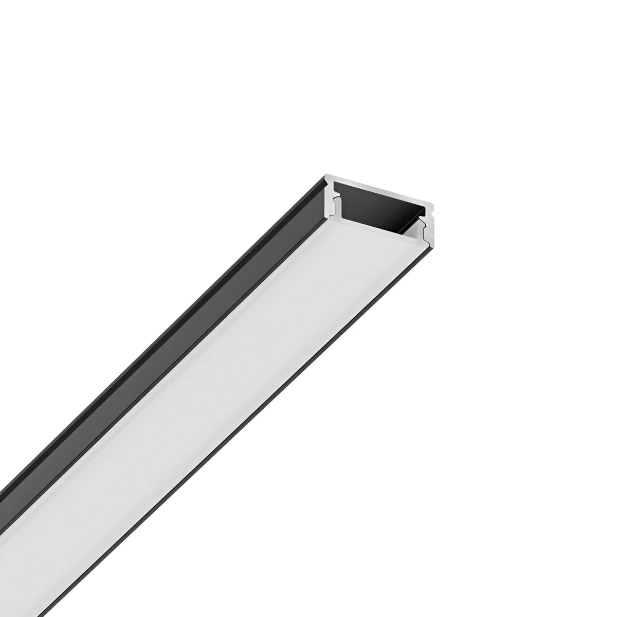 Profilé Aluminium 2m 7x17mm Noir pour Ruban LED - Cache Blanc - Silamp France