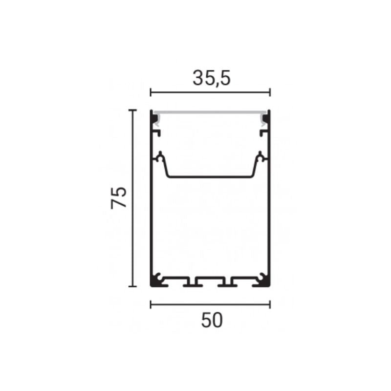 Profilé Aluminium 2m pour Réglette LED Suspendue sur Mesure Corps Noir Diffuseur Blanc - Silamp France