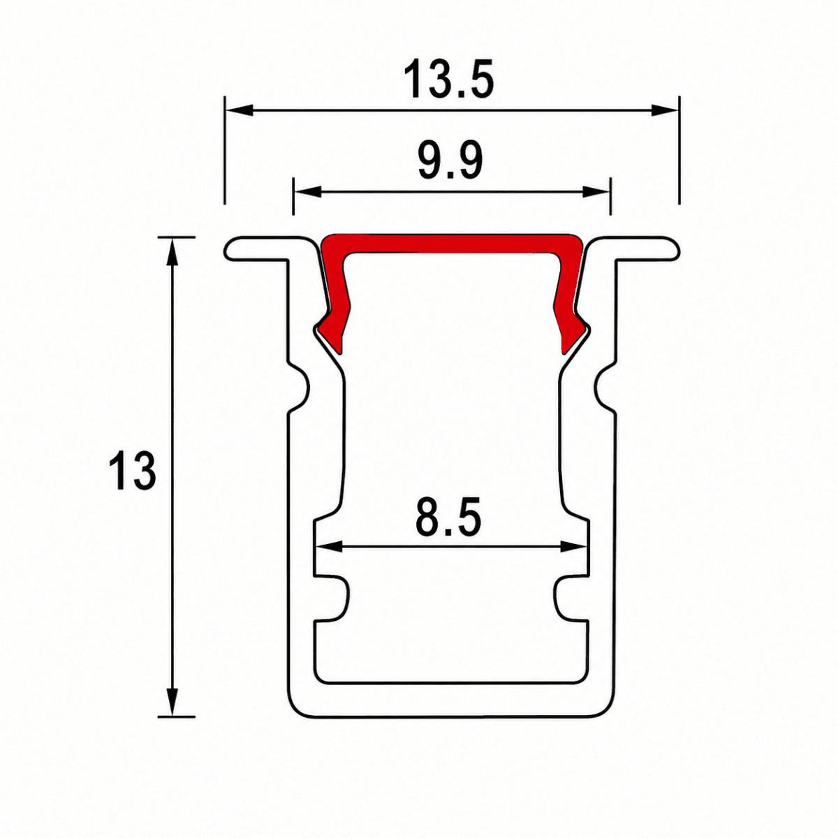 Profilé Aluminium Encastrable 2m pour Ruban LED - Cache Opaque - Silamp France