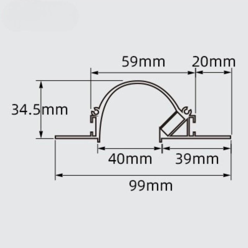 Profilé Aluminium Encastrable Arrondi 2M pour Faux Plafond Éclairage Indirect - Silamp France