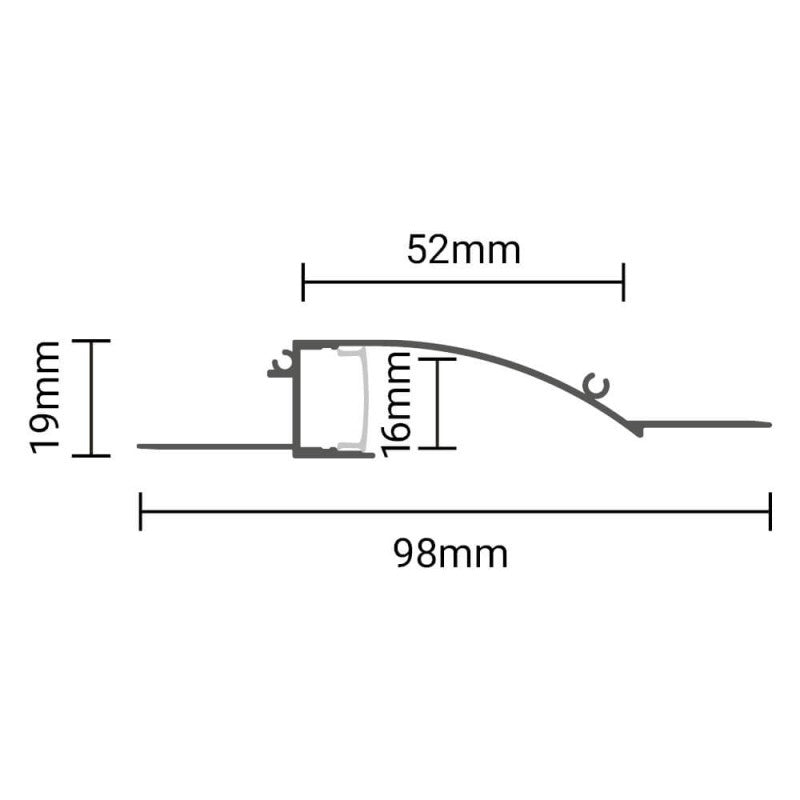 Profilé Aluminium Encastré 2m pour Plâtre Couvercle Blanc Opaque - Silamp France