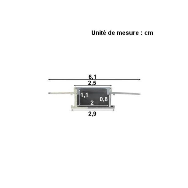 Profilé Aluminium encastré 2m pour Ruban LED Double Couvercle Blanc Opaque