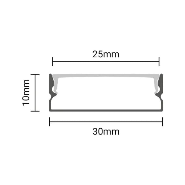 Profilé Aluminium Noir 2m avec Cache Opaque Blanc - Silamp France