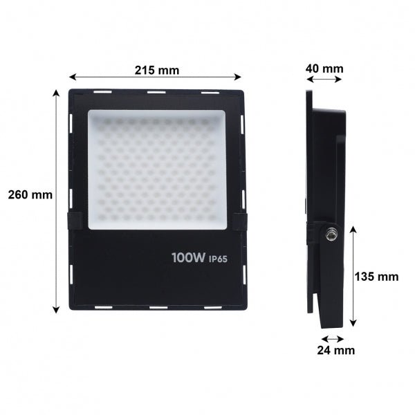 Projecteur Extérieur NOIR 100W IP65 - Silamp France