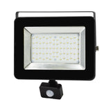 Projecteur LED Détecteur de Mouvement Crépusculaire 50W Extra Plat IP65 NOIR