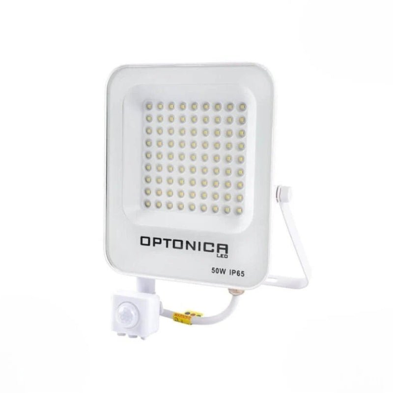 Projecteur LED Extérieur 50W IP65 BLANC avec Détecteur de Mouvement Crépusculaire - Silamp France