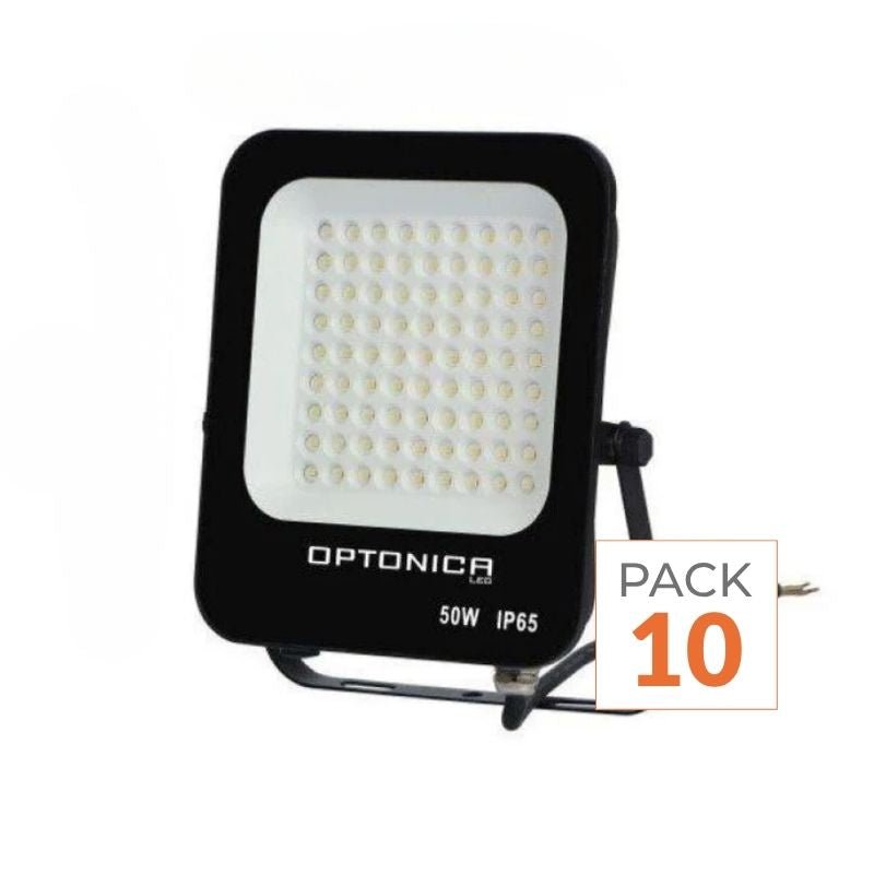 Projecteur LED Extérieur SMD 50W IP65 Noir (Pack de 10) - Silamp France