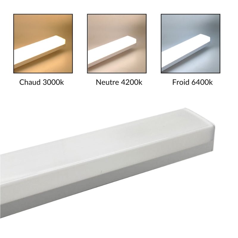 Réglette LED 120cm Blanche 48W IP20 CCT - 3000K/4000K/6000K ( Pack de 10 ) - Silamp France