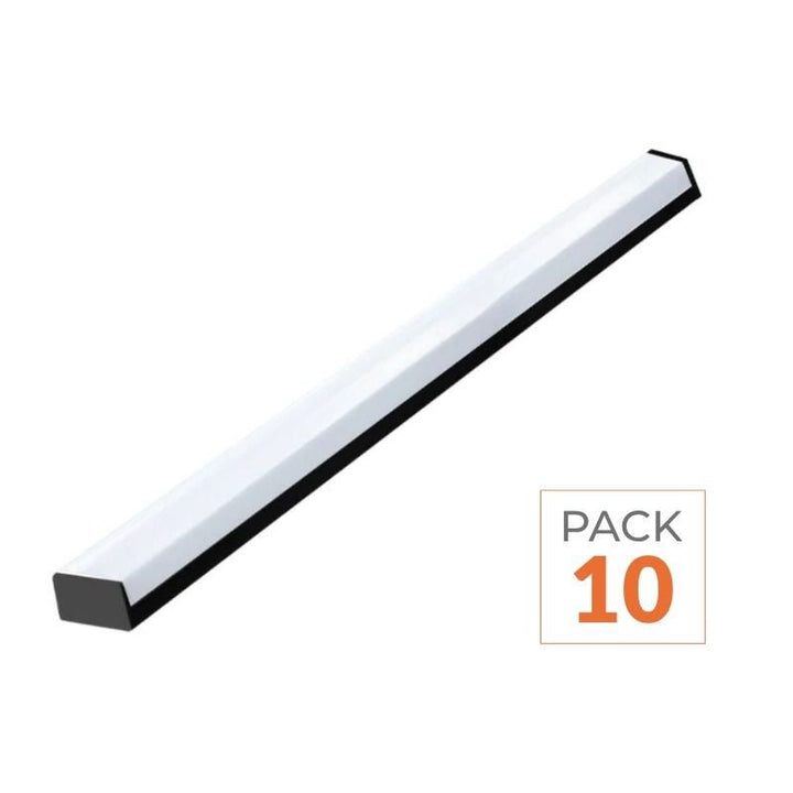 Pack de 10 - Réglette LED 120cm Noire 48W IP20 CCT - 3000K/4000K/6000K