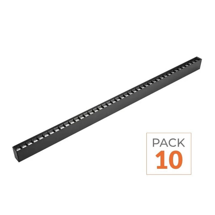 Pack de 10 - Réglette Suspendue LED 120cm 35W Noir