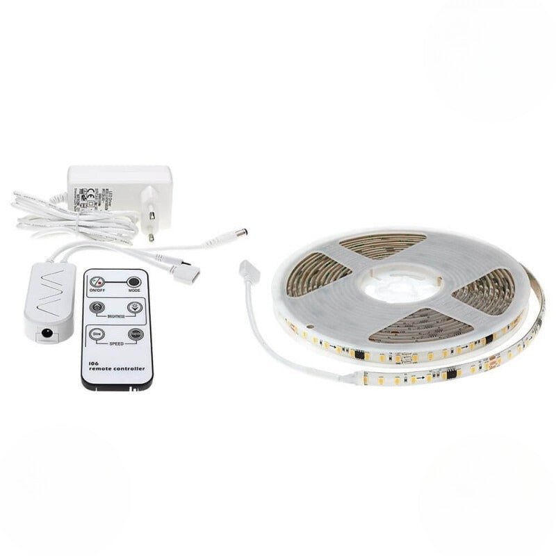 Ruban LED 5M Effet Dynamique 126LED/m 12V IP65 + Télécommande et Transformateur - Silamp France