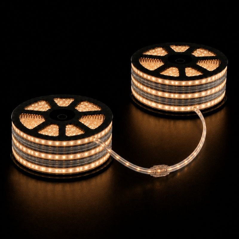 Ruban LED Tunnel 100M 2835 220V AC 9W/m IP65 120 LED/m (2 rubans 50M raccordable + alimentation) - Silamp France