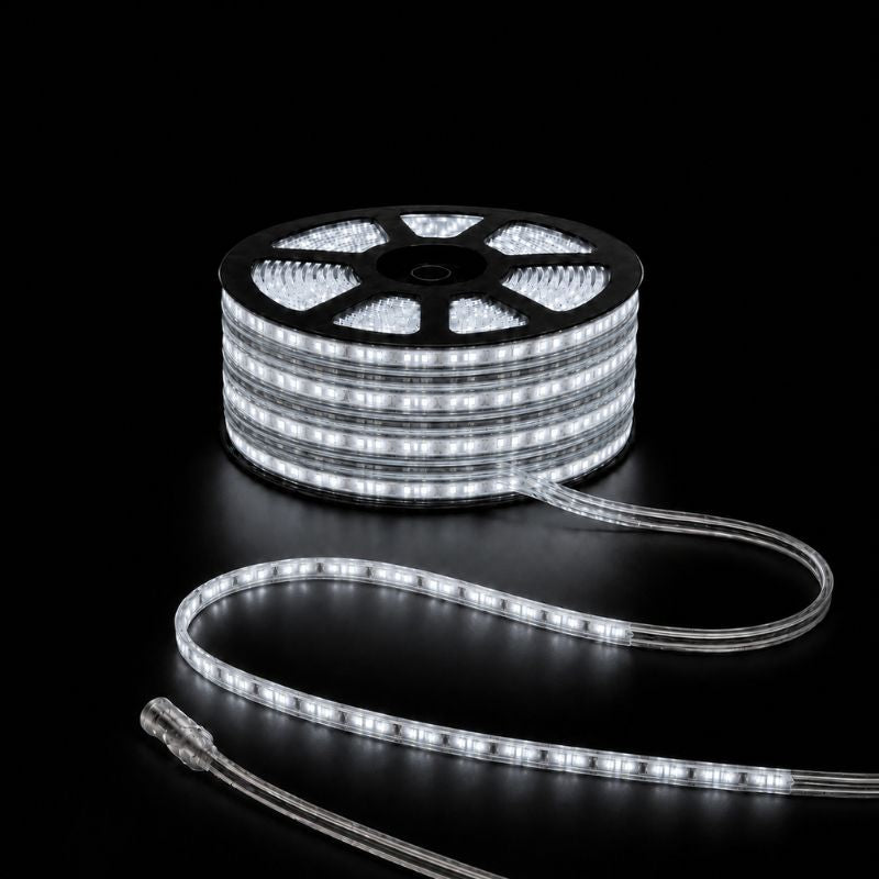 Ruban LED Tunnel 200M 2835 220V AC 9W/m IP65 120 LED/m (4 rubans 50M raccordable + alimentation) - Silamp France