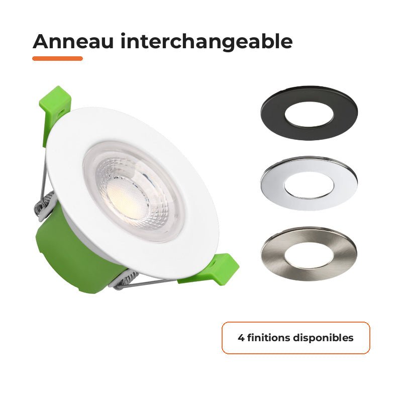 Spot Encastrable Coupe-Feu 6W ø86mm Dimmable CCT IP65 Blanc - 3000K/4000K/6500K - Silamp France