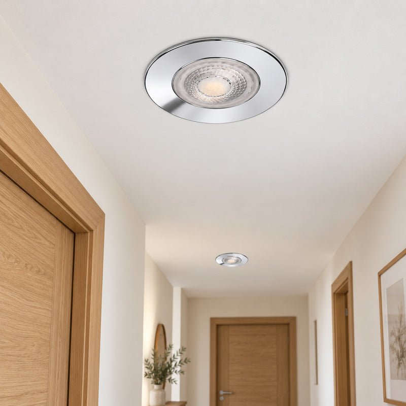 Spot Encastrable Coupe-Feu 6W ø86mm Dimmable CCT IP65 Chrome - 3000K/4000K/6500K - Silamp France
