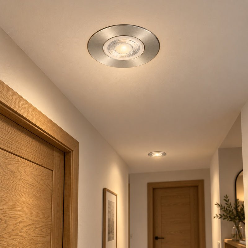 Spot Encastrable Coupe-Feu 6W ø86mm Dimmable CCT IP65 Nickel Satiné - 3000K/4000K/6500K - Silamp France