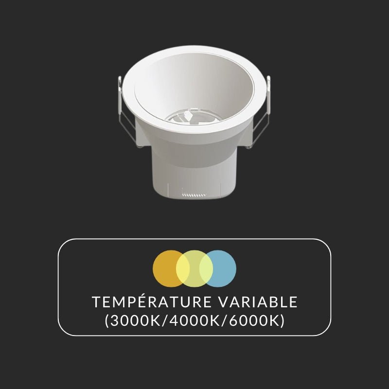 Spot Encastrable Dimmable Blanc LED 9W CCT ø85mm - 3000K/4000K/6500K - Silamp France