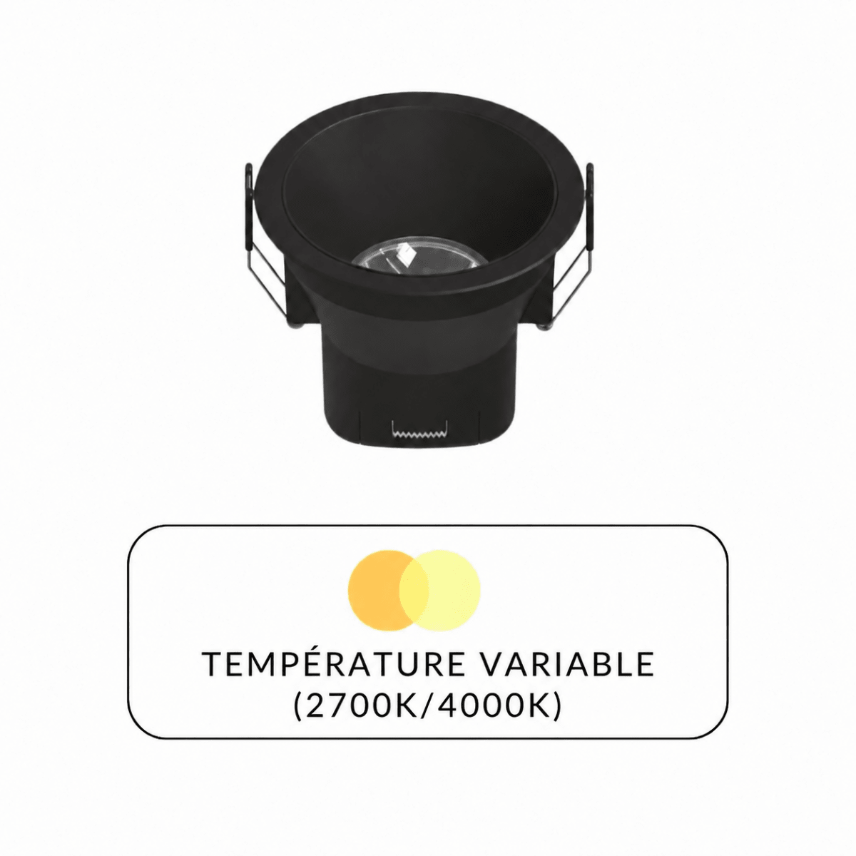 Spot Encastrable Dimmable Noir LED 9W CCT ø85mm - 2700K/4000K - Silamp France