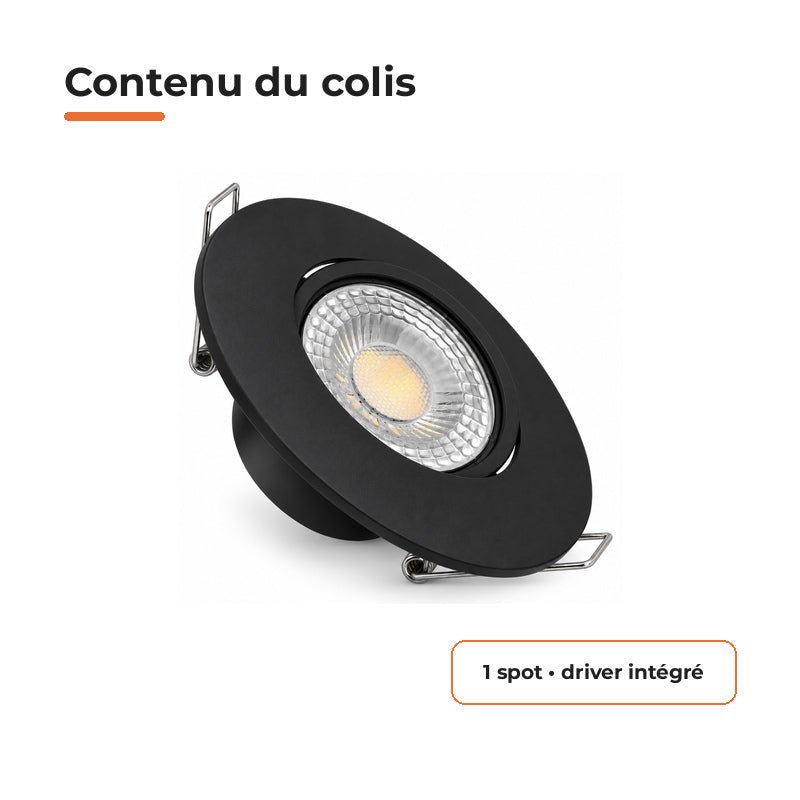 Spot Encastrable Extra Plat 4W CCT Noir ø90mm - 3000K/4000K/6500K - Silamp France