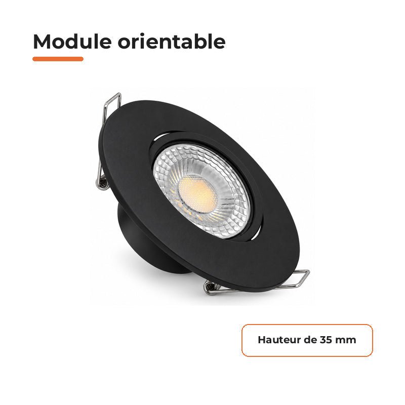 Spot Encastrable Extra Plat 4W CCT Noir ø90mm - 3000K/4000K/6500K - Silamp France