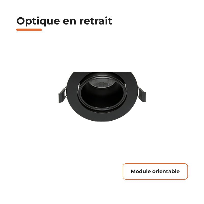Spot Encastrable Orientable Anti-Éblouissement 8W ø105mm Dimmable CCT Noir - 3000K/4000K/5700K - Silamp France
