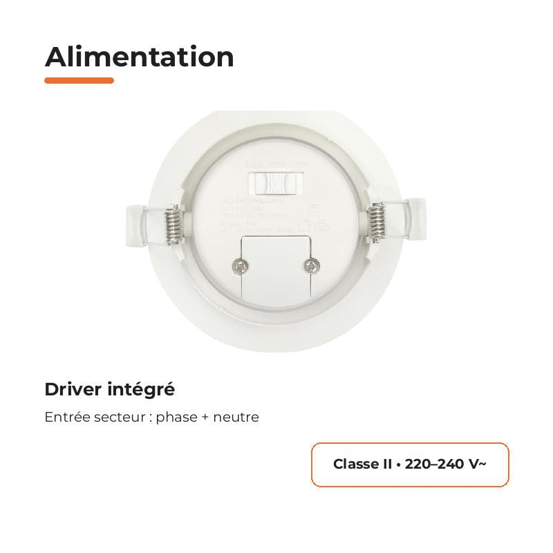 Spot Encastrable Orientable Anti-Éblouissement 8W ø105mm Dimmable CCT Noir - 3000K/4000K/5700K - Silamp France