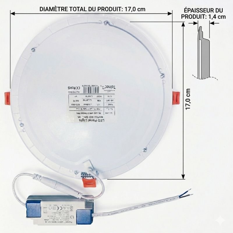 Spot LED 12W Dimmable Rond 170mm - Silamp France