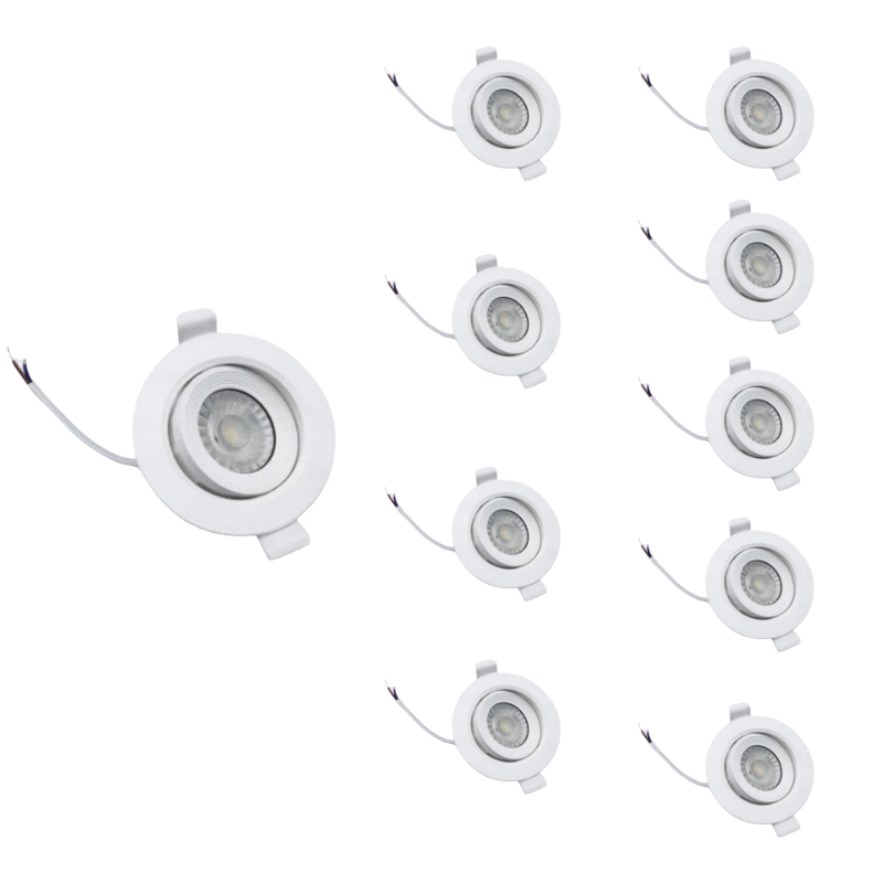 Spot LED Encastrable 5W CCT 38° Orientable - 3000K/4000K/6000K (Pack de 10) - Silamp France