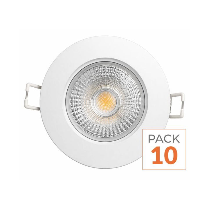 Pack de 10 - Spot LED Encastrable Étanche Rond 5W Blanc