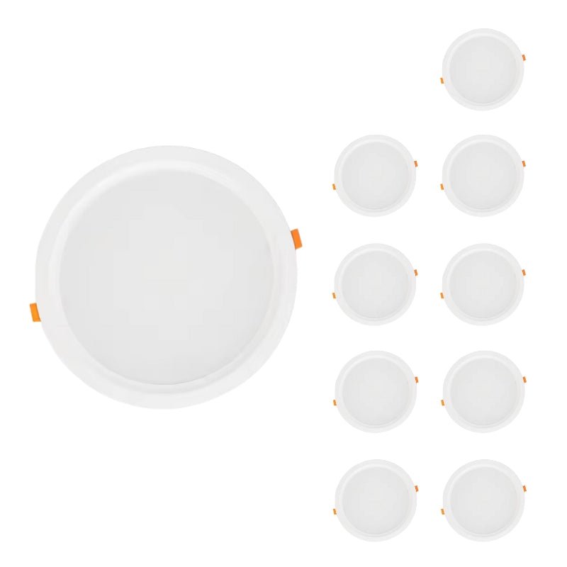 Spot LED Encastrable Plat Étanche 30W BLANC Transformateur Intégré (Pack de 10) - Silamp France