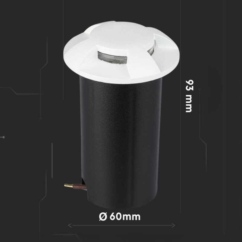 Spot LED Extérieur Encastrable IP67 DC12V 1W 4 Faisceaux Blanc - Silamp France