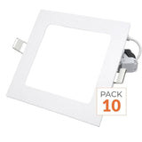 Pack de 10 - Spot LED Extra Plat Carré 24W Blanc