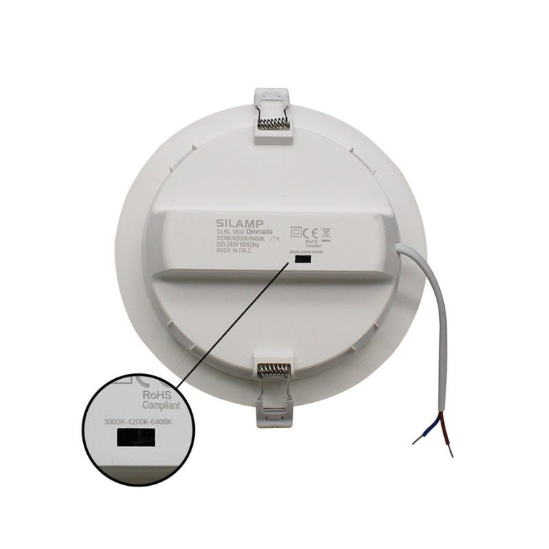 Spot LED Extra Plat Downlight Rond 12W Blanc CCT - 3000K/4000K/6000K ( Pack de 10 ) - Silamp France