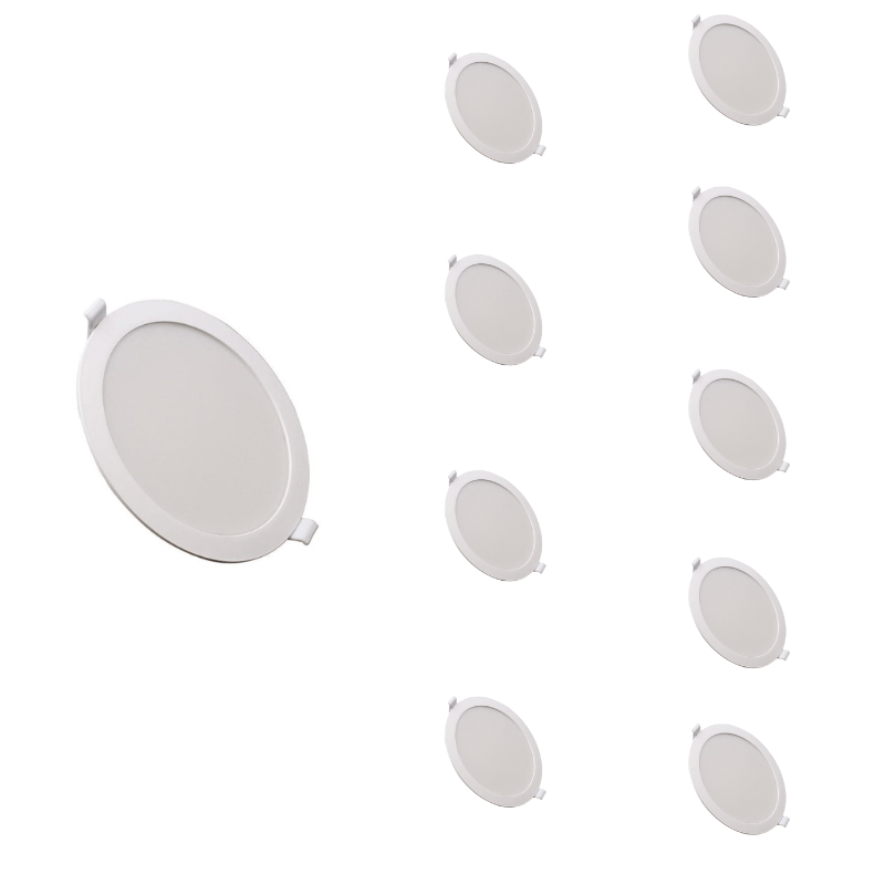 Spot LED Extra Plat Downlight Rond 12W Blanc CCT - 3000K/4000K/6000K ( Pack de 10 ) - Silamp France