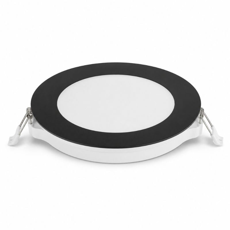 Spot LED Extra Plat Rond 12W Noir CCT IP54 Ø145mm - 2800K/4200K/6200K - Silamp France