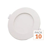 Spot LED Extra Plat Rond 6W Blanc (Pack de 10)